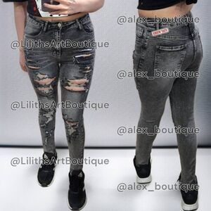 High Rise Ripped Skinny Jeans(A014)-Size 3/26 for Women